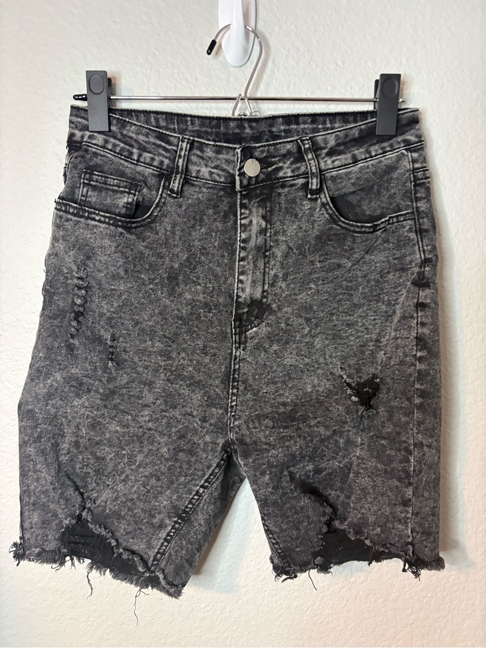 SHEIN Black Denim Garment with Pink Accent